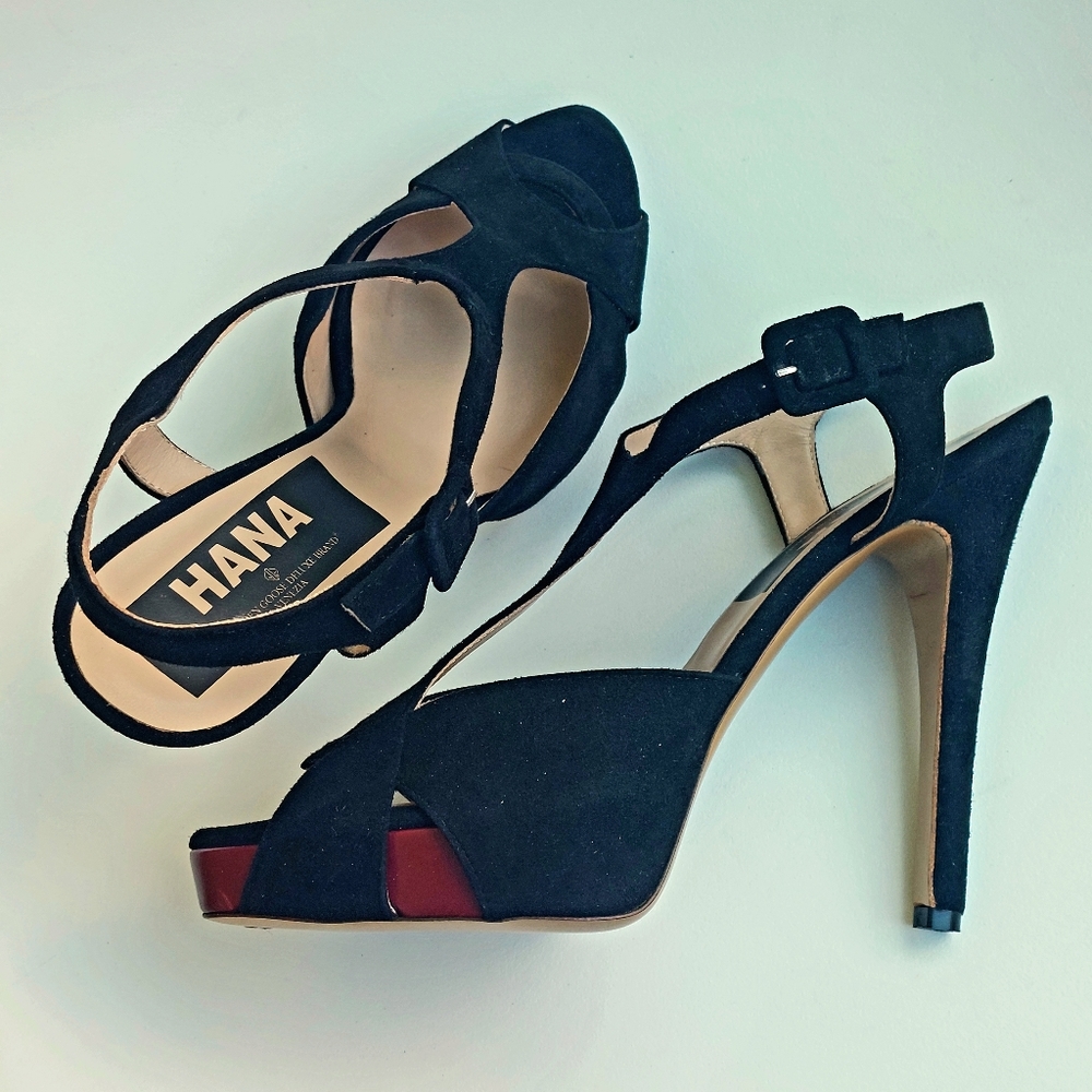Golden Goose Black suede Hana platform sandals, EU40, NWT